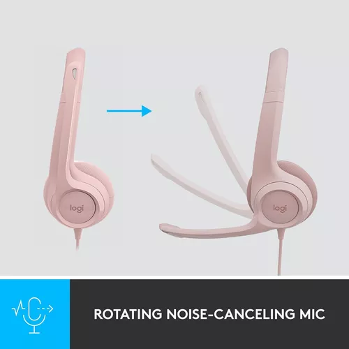 Fone de ouvido Headset H390 Usb Rose Logitech - Imagem 2